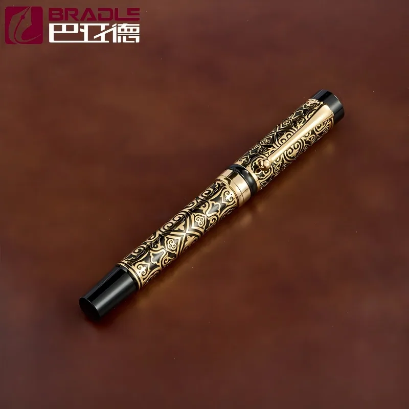 Роскошный винтажный резной металлический руликовый карандаш - Deluxe Gold филигранный перьевой карандаш для выпускания, дня рождения и корпоративных подарков