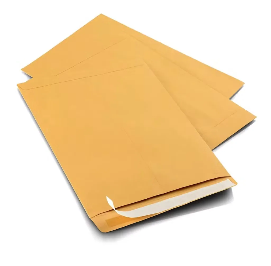100GSM Желтые крафт-конверты с самоклеящейся полоской 9"X12"Kraft Бумажный конверт с самоклеящейся полоской