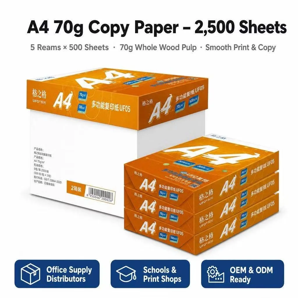 Ярко-белая A3/A4 бумага для копирования 70g/80GSM вес по желанию. 500 листов в упаковке
