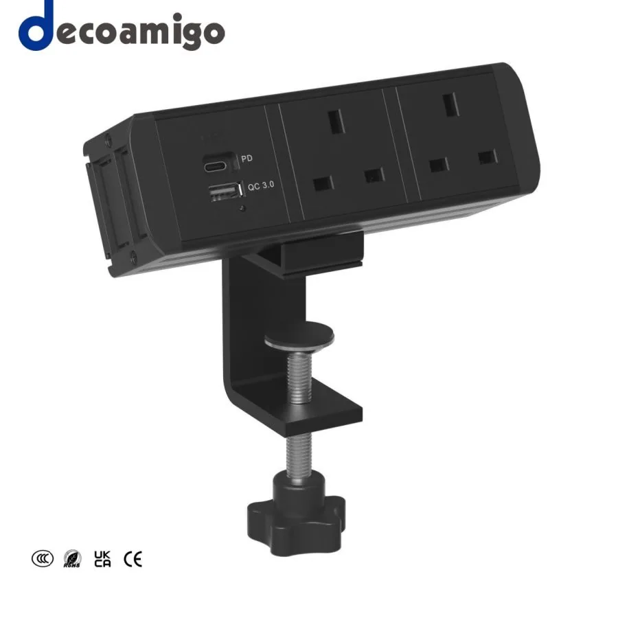 Конференц-розетка с зажимом для стола Decoamigho для офисных принадлежностей