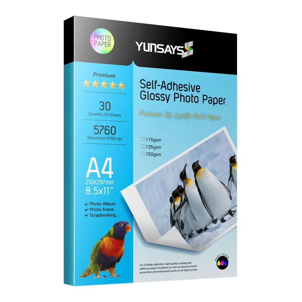 Высококачественная 115-260GSM глянцевая бумага для фотопечати A4 фотобумага
