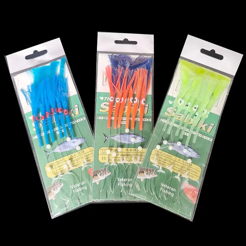 Альфа 6PCS 2/0 Осьминог крючок рыбалка Сабики рыболовная оснастка для морской рыбалки крючки