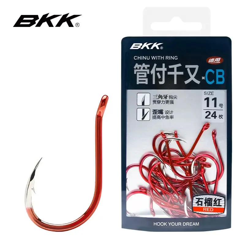 Крючки для рыбалки Bkk Octopus Beak красные, с дополнительной прочной проволокой