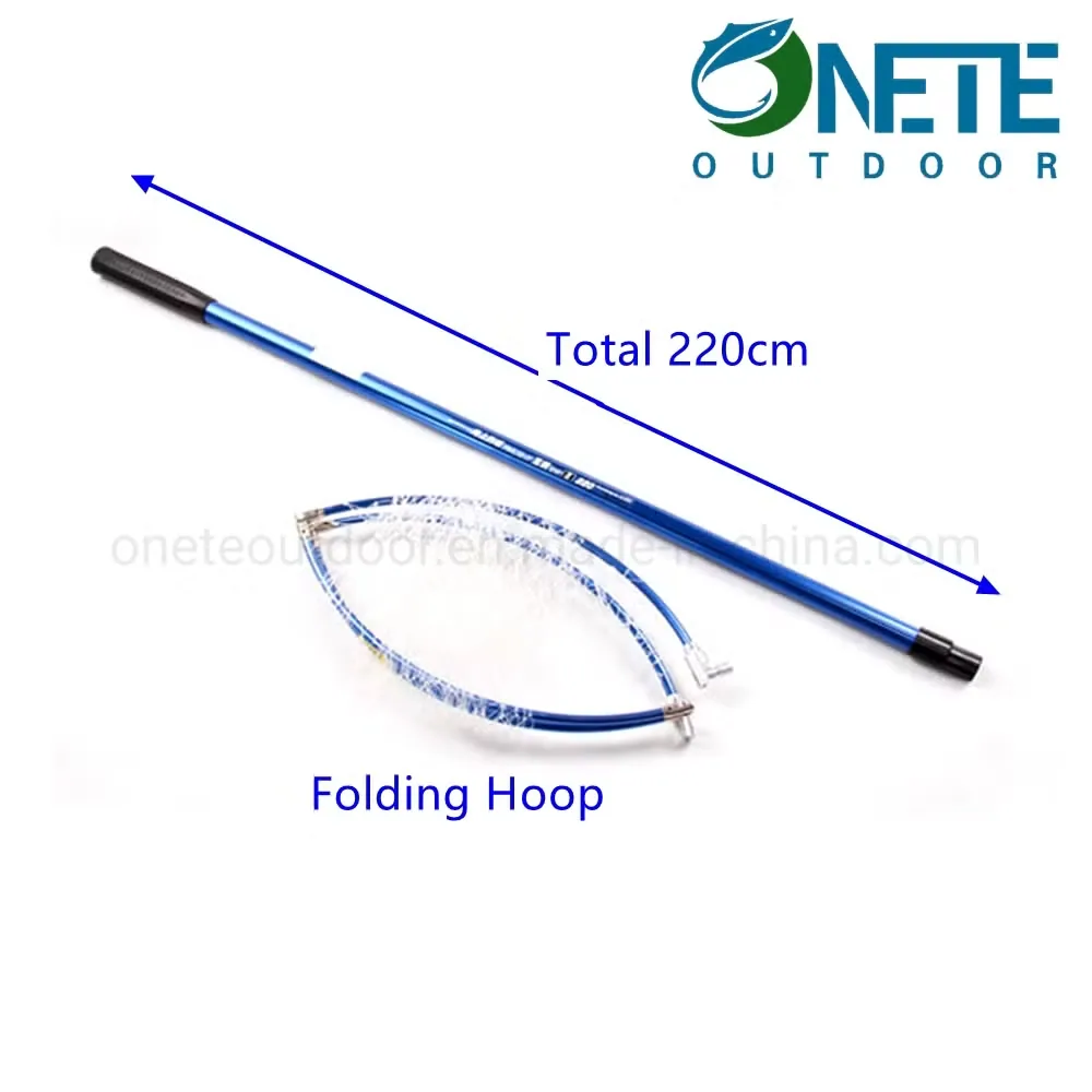 2 Секции круглого обода 60cm Длина 220cm Алюминиевая съемная landing net
