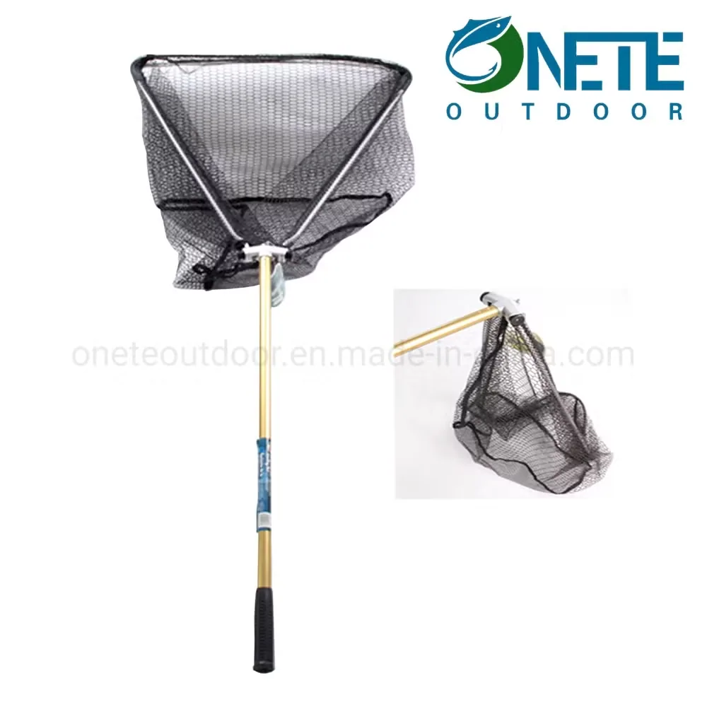 1 Раздел Hoop-60*65cm Общая длина 150cm Складной алюминиевый рыболовный landing net с ПВХ покрытием