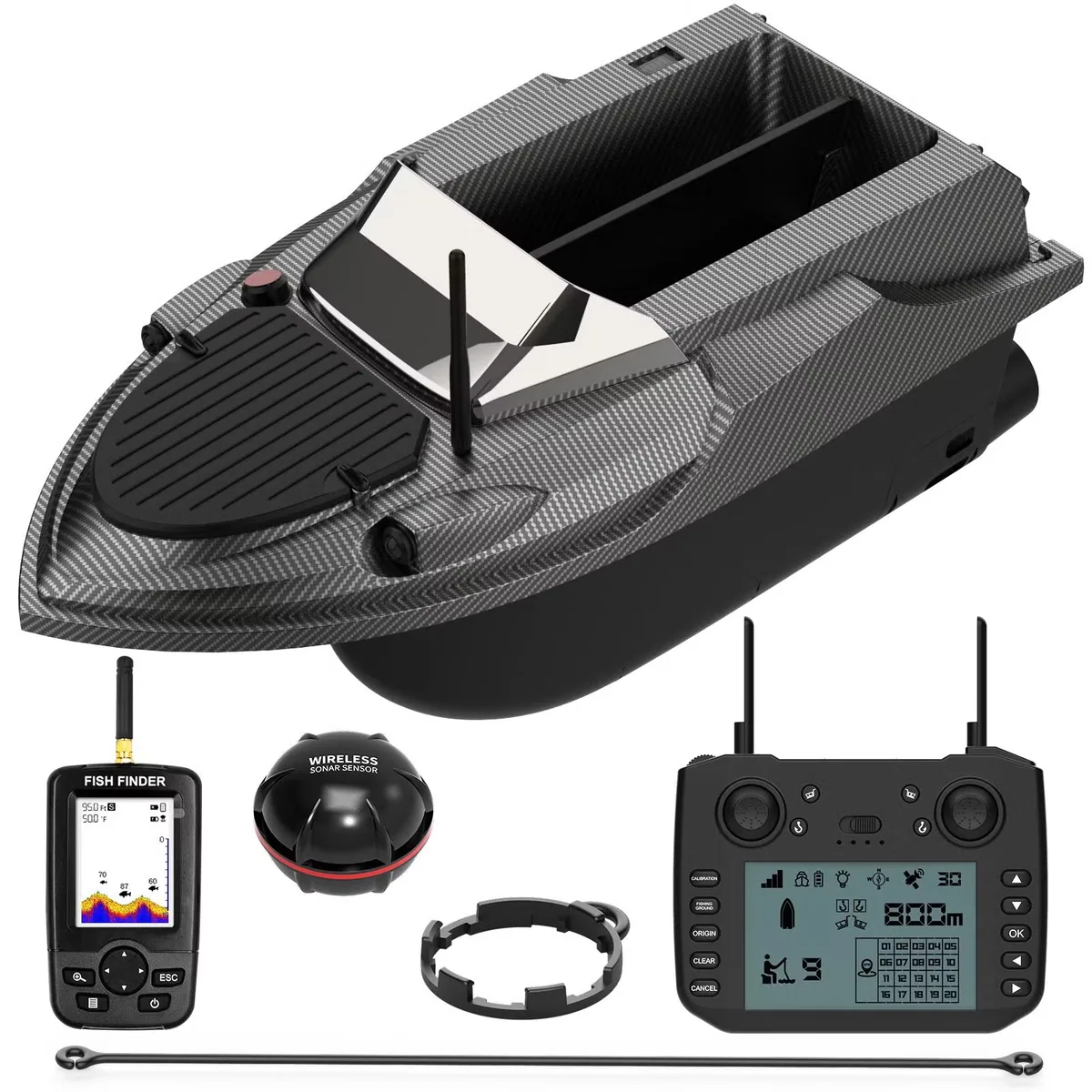 V080 GPS Авто Навигация Рыболовный Эхолот Лодка Для Насадки 800m 2 Силосы Для Насадки 180 Точки Радиоуправляемая Рыболовная Лодка