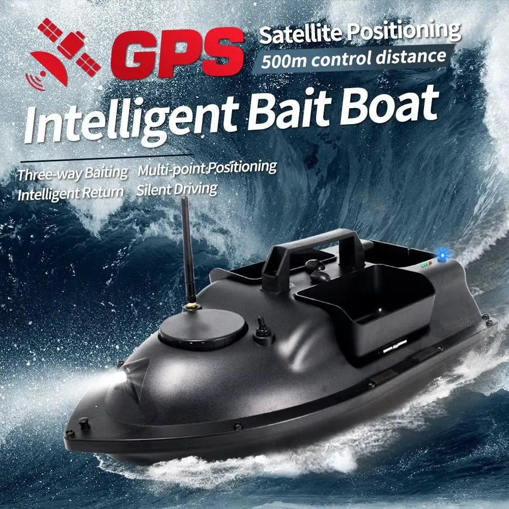 Флайтек V010 GPS Интеллектуальная Позиционирующая Лодка для Насадки 3 Хопперы Высокой Мощности Батарея 40 Автоматическая Насадка для Рыбалки РК Лодка с Светодиодным Светом