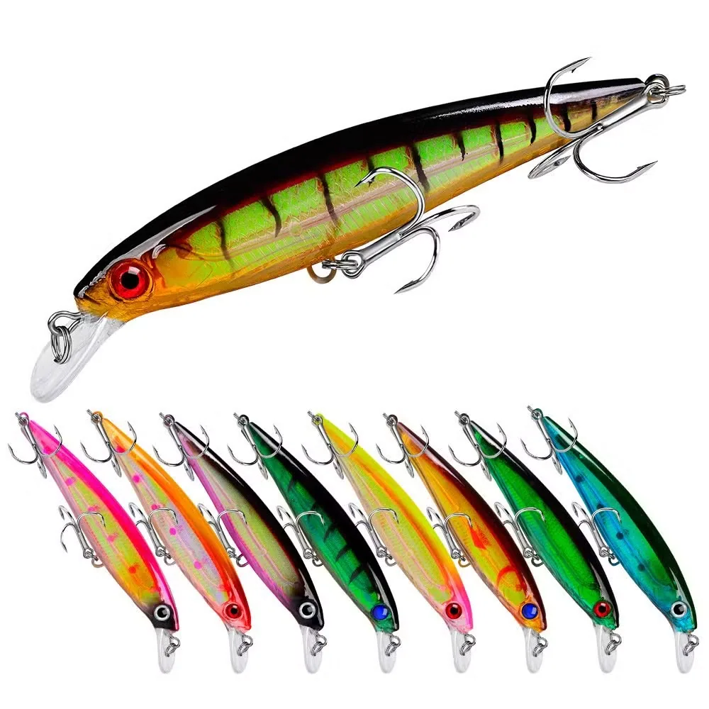 4.3" 0.47oz Жесткая приманка Минноу с 10colors, 3D глазами и тройными крючками для басса