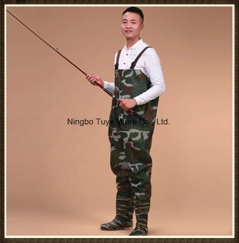 Высокое качество 70d Polyteser ПВХ покрытие для защиты грудной клетки Wader рыболовства
