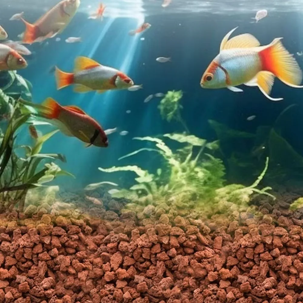 3-5cm Красный лавовый камень для акваскейпа и фильтрации прудов вулканический камень