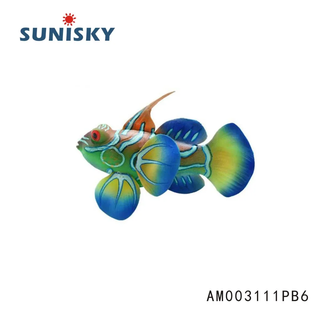 AM003111PB6 Светящийся эффект оптовые искусственные аквариумные рыбы горячая распродажа резиновая зеленая мандаринка для аквариума