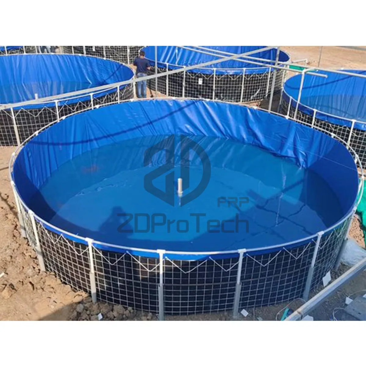 Складной 1100GSM ПВХ тент 20000L Биофлок рыбоводный разводной резервуар пруд