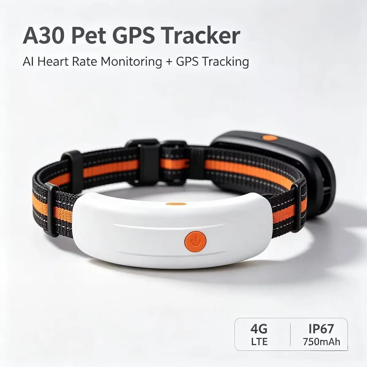 A30 Умный GPS-трекер для питомцев с ИИ-мониторингом сердечного ритма 4G LTE электронный ошейник с функцией виртуального забора для собак и кошек