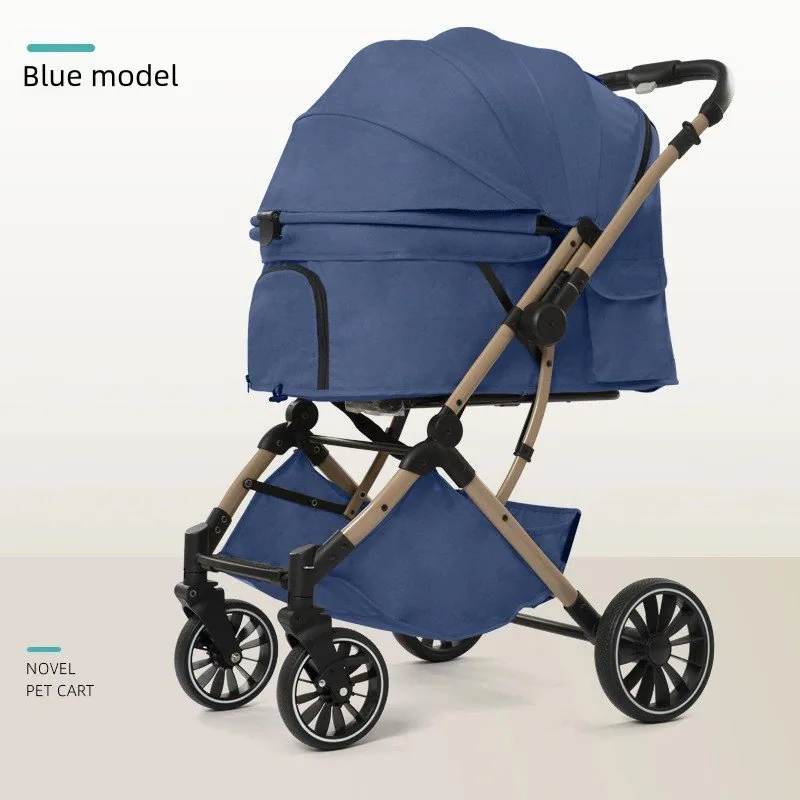 Складная легкая 3-in-1 4-Wheel коляска для домашних животных с реверсивной ручкой, регулируемая, водонепроницаемая, washable, прочная, дышащая, комфортная