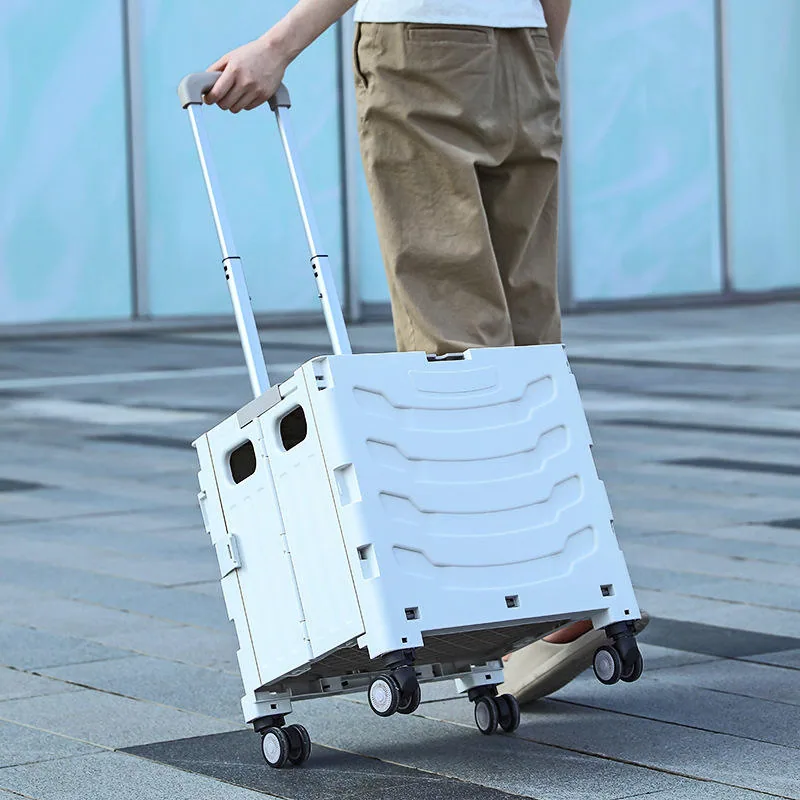 Складная 4-Wheels коляска для домашних животных - портативный trolley для собак и кошек с съемной корзиной для покупок и прогулок