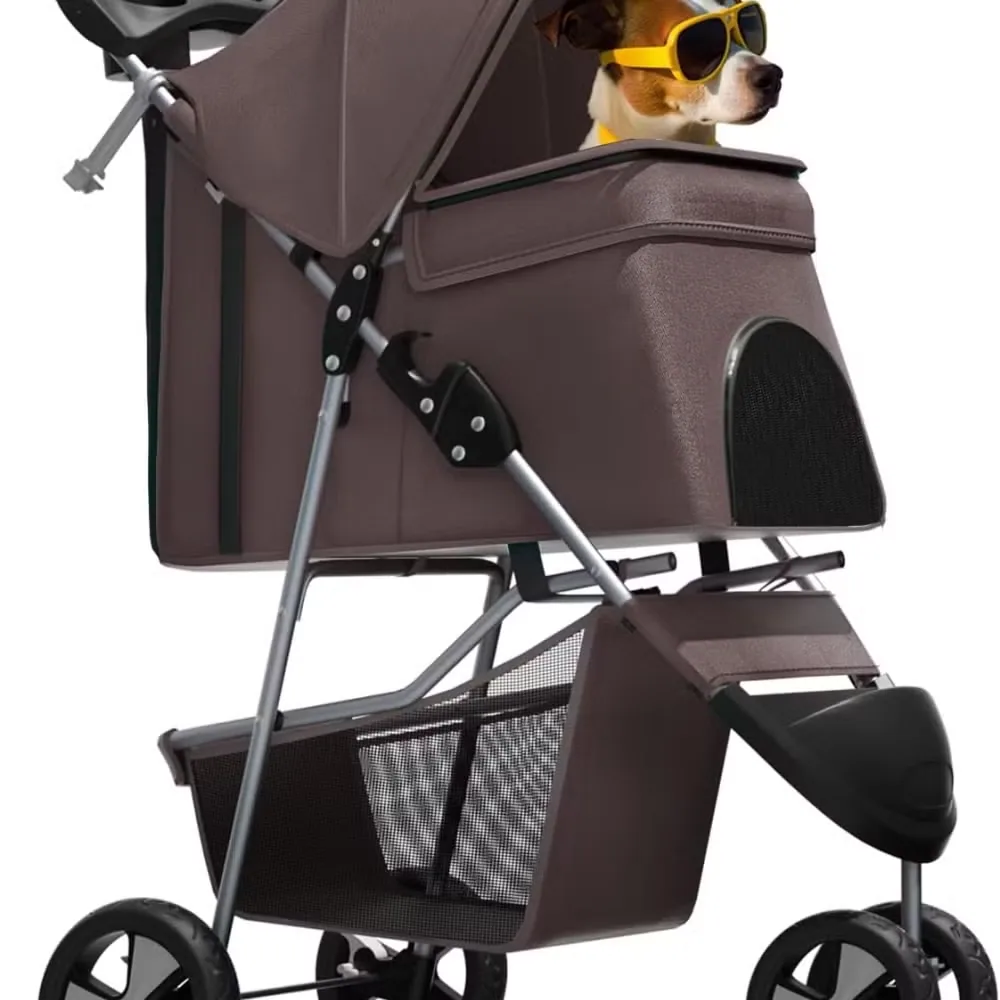3-Wheel Коляска для домашних животных, складная прогулочная коляска
