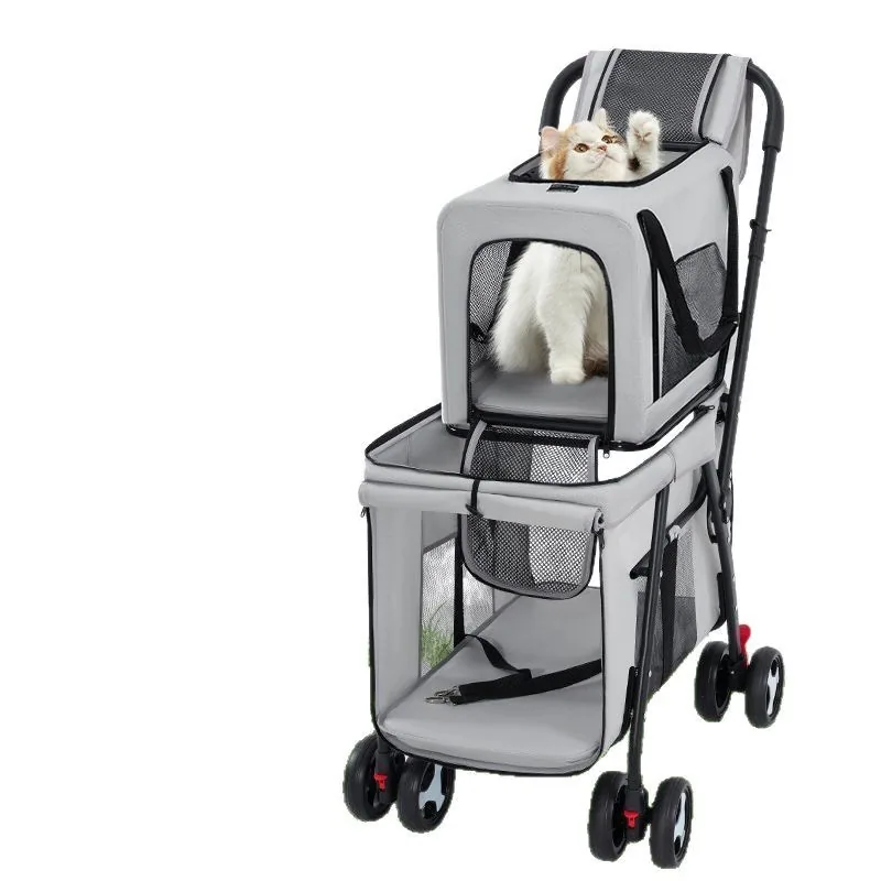 Коляска для домашних животных Teddy Baby, легкая, складная, для путешествий на улице, двухъярусная, для собак и кошек