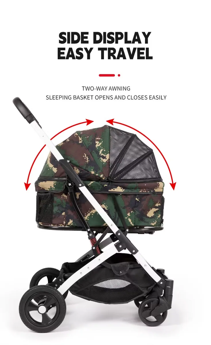4-Wheel Коляска для домашних животных, популярная модель, отдельная коляска для питомцев, легкая складная большая коляска для собак, универсальная коляска для домашних животных