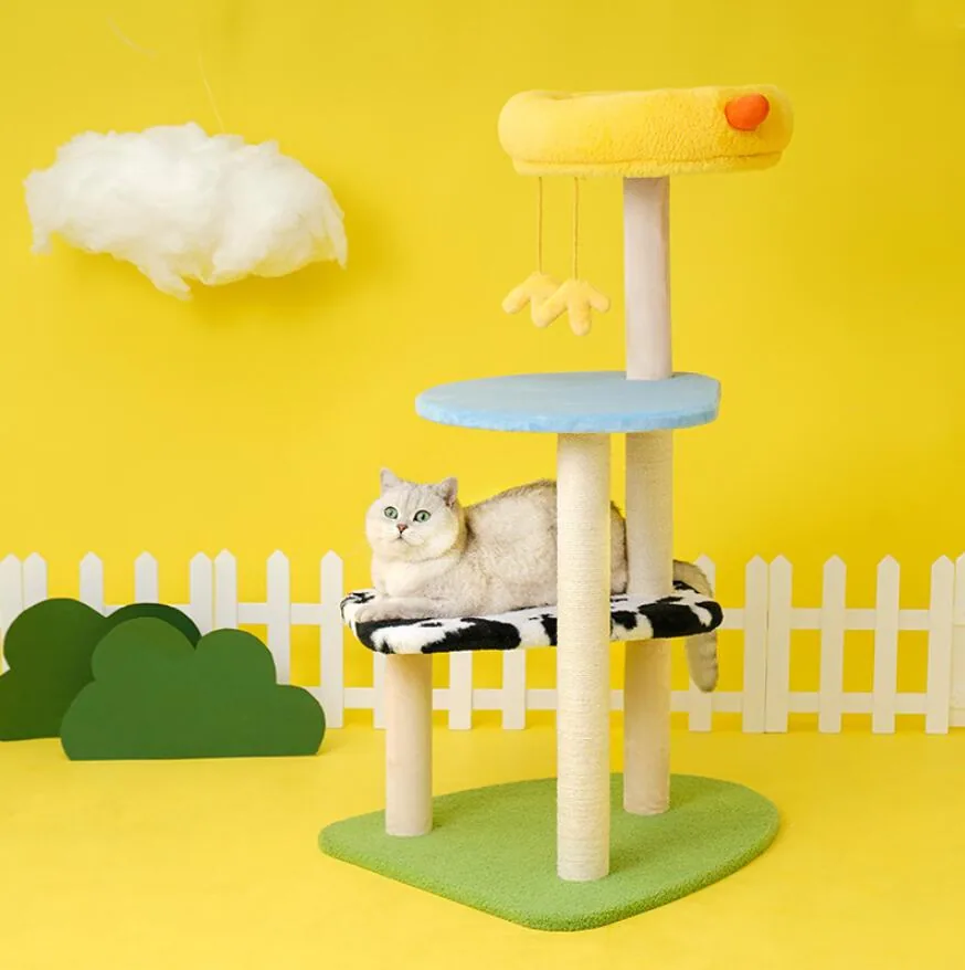 Кошачья ферма, кошка, лазающая по дереву для кошек, одна большая кошачья полка, доска для захвата, не занимает место, кошачьи игрушки