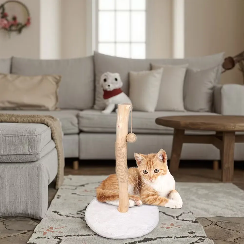 Когтеточка для кошек Rena Pet из массива дерева, ДСП и сизаля