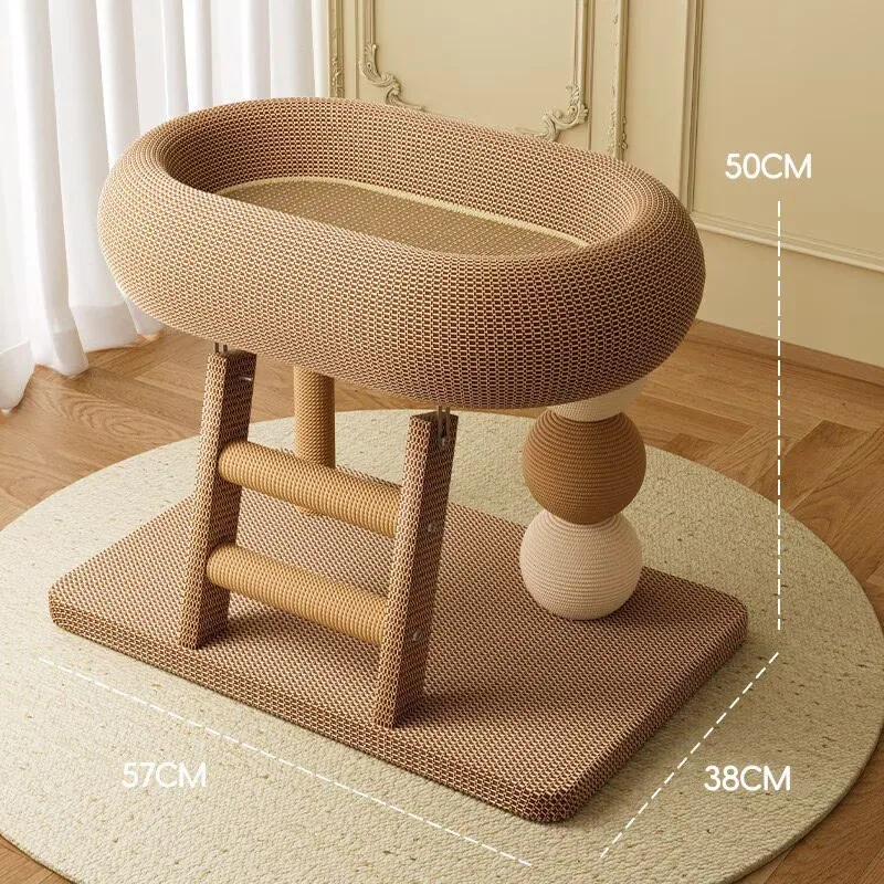 Износостойкая нескользящая когтеточка для кошек и гнездо в одном, большая когтеточка для кошек, игрушка для кошек, не линяющая кошачья кровать, когтеточка-кровать 2-in-1 Спать и царапать