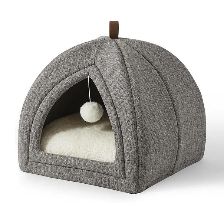 Складная мягкая теплая кошачья пещера с washable подушкой, домик для кошек в помещении для котят, маленьких, средних и больших кошек
