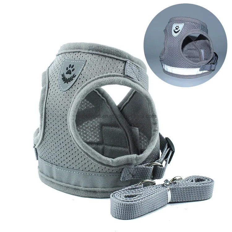 Комплект шлейки и поводка для собак и кошек, защищающий от побега, регулируемый, с отражающими элементами Esg12387