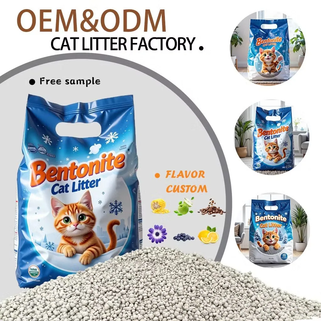 Кошачий наполнитель бентонитовый песок оптом чистый комкующийся кошачий песок на продажу белый бентонитовый кошачий наполнитель