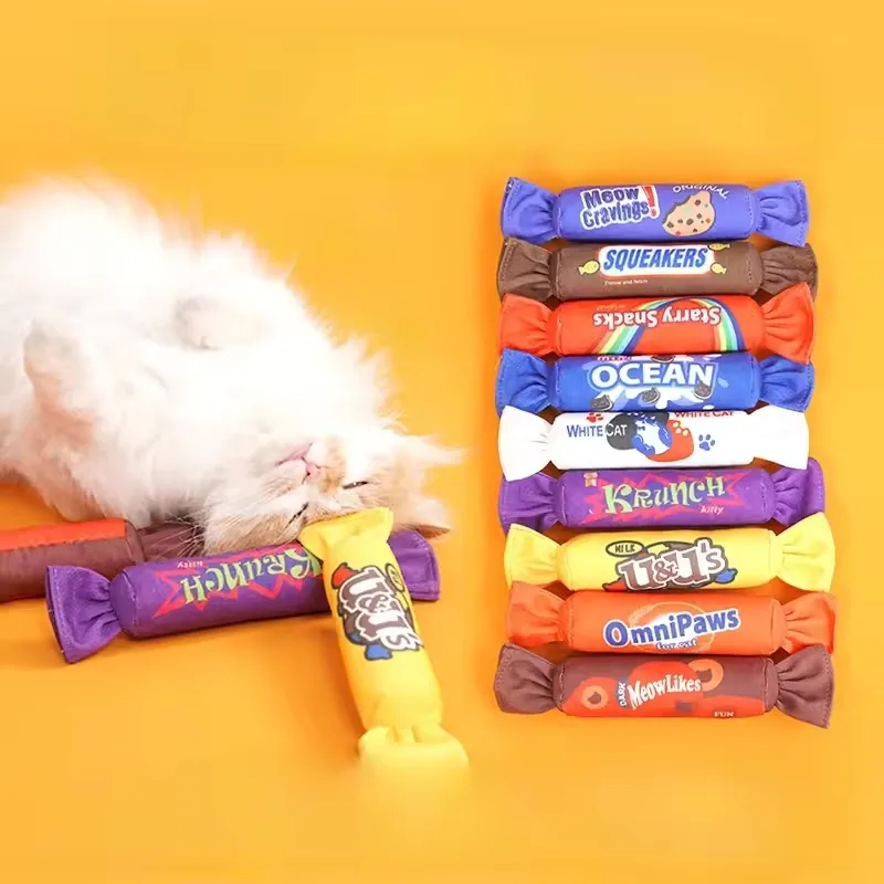 Веселые игрушки из кошачьей мяты в форме конфет для активных кошек и котят