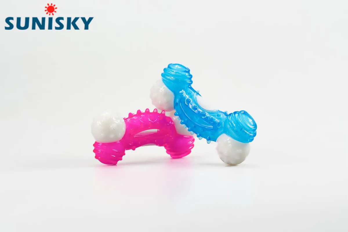 Игрушка для жевания в форме кости, устойчивая к укусам, из пластика и резины/ игрушка для облегчения боли при прорезывании зубов