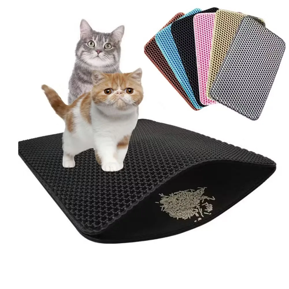40*50cm 55*75cm Коврик для кошачьего туалета квадратной формы, водоотталкивающий, из ЭВА, двойной слой