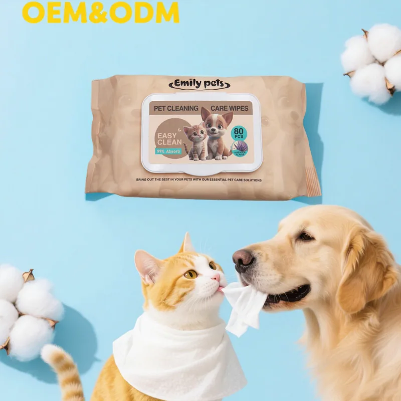 Кастомные OEM влажные салфетки для домашних животных, очищающие лапы, зубы и шерсть собак и кошек, производитель салфеток для груминга домашних животных