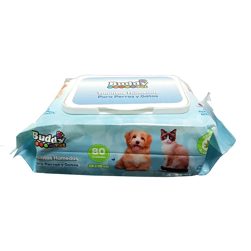 80wipes OEM ODM Мягкие влажные салфетки для чистки лап, лица и глаз собак