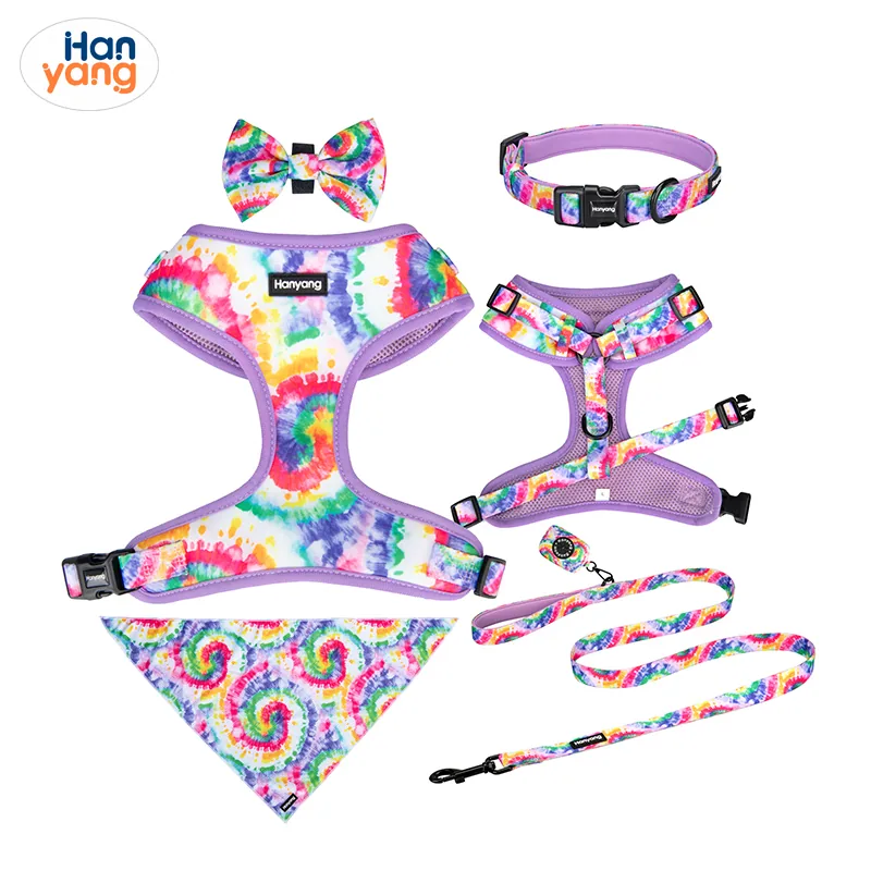 Полиэстеровый регулируемый ошейник для собак Hanyang Pet Supply с мягкой ручкой, поводок для собак, индивидуальный дизайнерский собачий шлейка