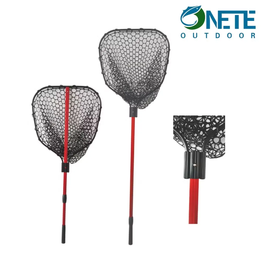 Супер прочная резиновая покрытая landing net в одном и двух секциях