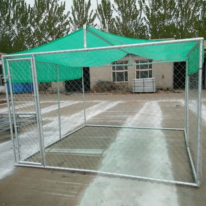 Порошково окрашенный оцинкованный регулируемый водонепроницаемый уличный вольер для собак с крышей и дверью