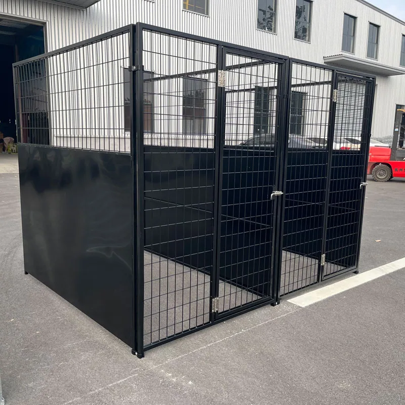 Покрытый черной порошковой краской 5X10FT оцинкованный проволочный сетчатый вольер для собак на улице