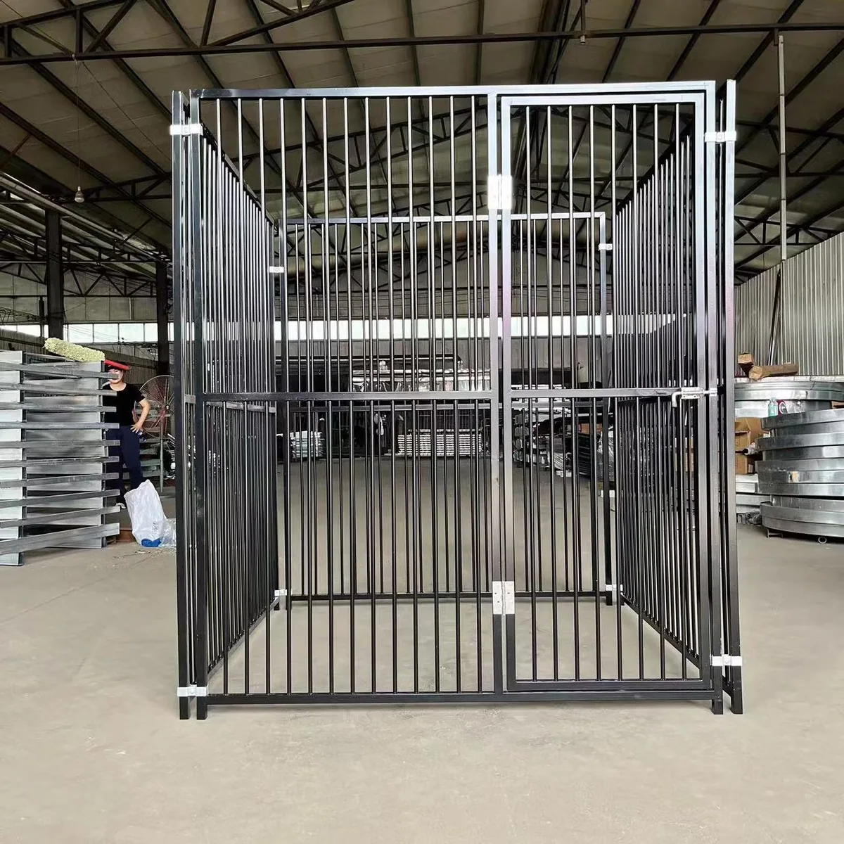 Модульная 6X4 тяжелая сварная металлическая сетка для уличного использования, большая клетка для домашних животных, вольер для собак