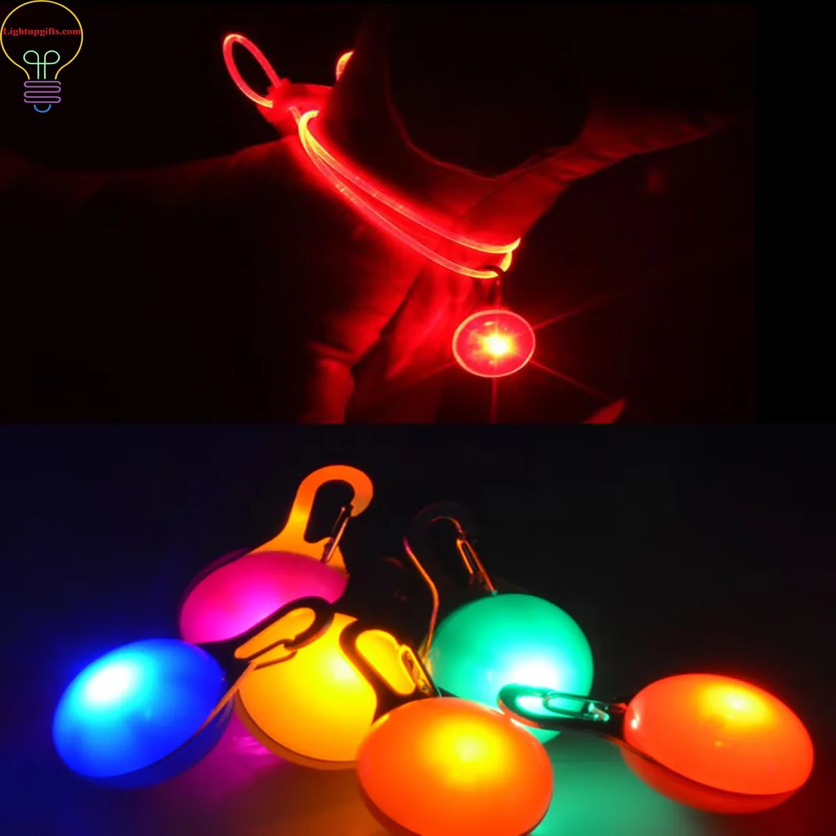 Светящийся круглый подвеска для собак с LED, светящаяся подвеска, флеш-ювелирное украшение для собак