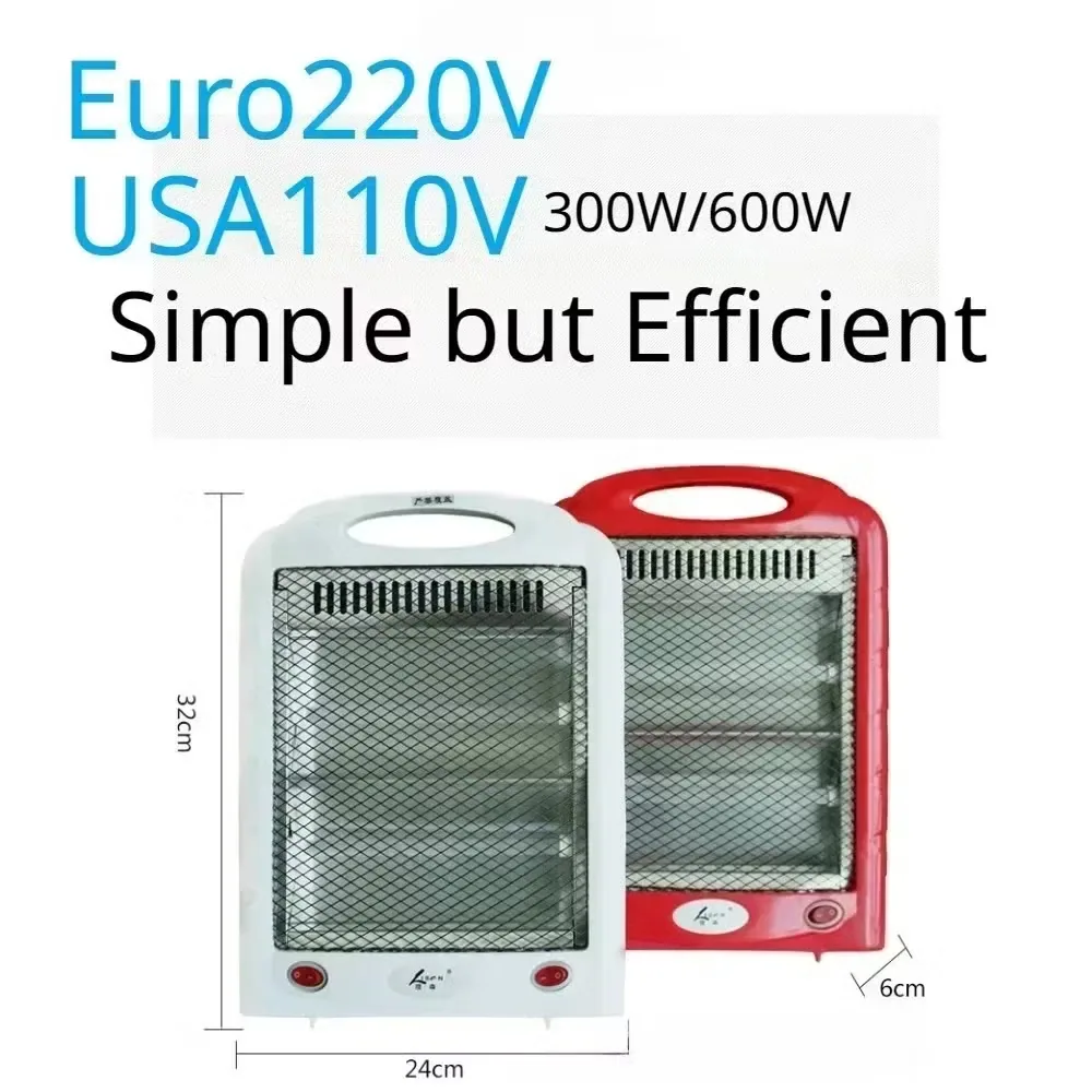 Электрический кварцевый трубчатый обогреватель 110V 220V Портативный дымоход для обогрева жилых помещений