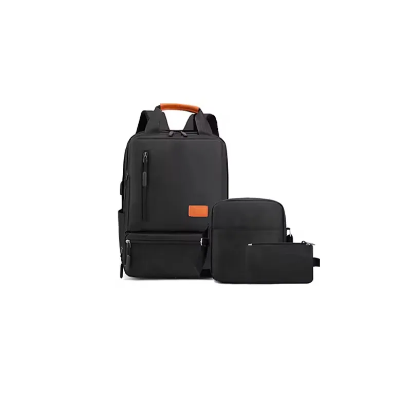 Оптовые 3PCS/Set бизнес рюкзаки: рюкзаки большой ёмкости для ноутбуков с USB зарядкой для повседневного использования