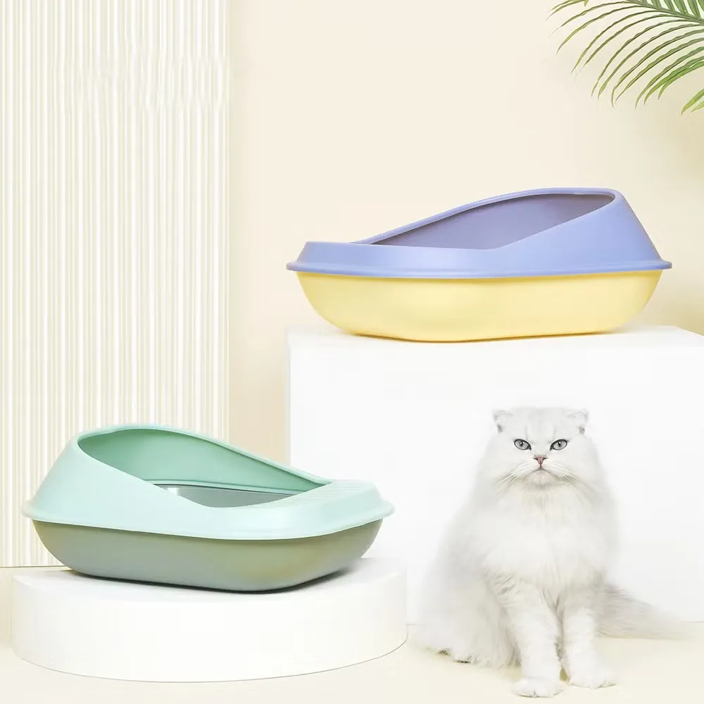 Кошачий туалет с низким входом для котят с совком, открытая мелкая лоток для котят