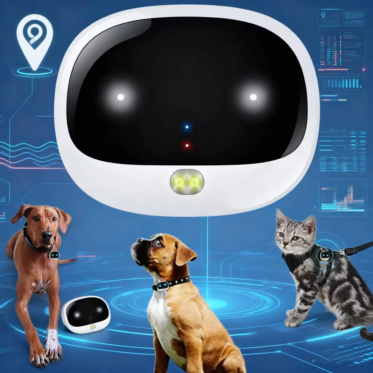 4G GPS ошейник для домашних животных с защитой от потери, отслеживание в реальном времени, навигация через приложение, водонепроницаемый и длительный срок работы для собак и кошек