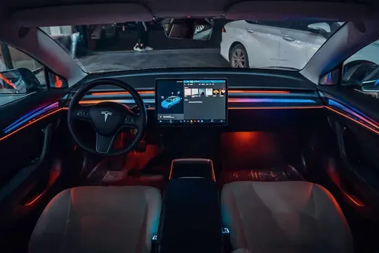 Автомобильная атмосферная подсветка для Tesla Model 3/Y Атмосферная подсветка 15 в 1/ 16 в 1 Автомобильная светодиодная лента меняющая цвет неон