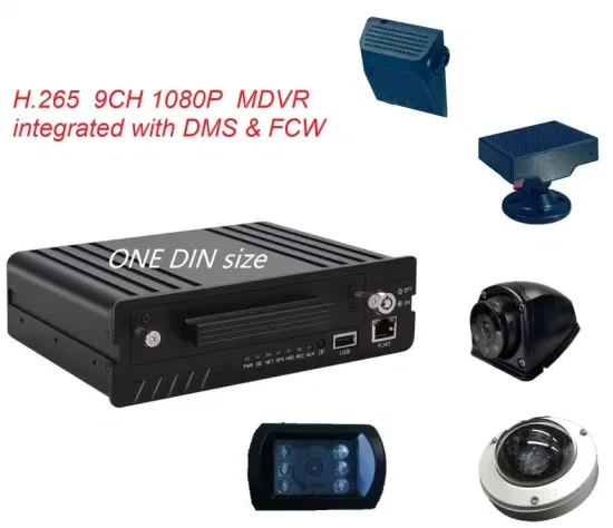 HD 1080P Один DIN Мобильный DVR 4G Обнаружение пешеходов с помощью ИИ Adas