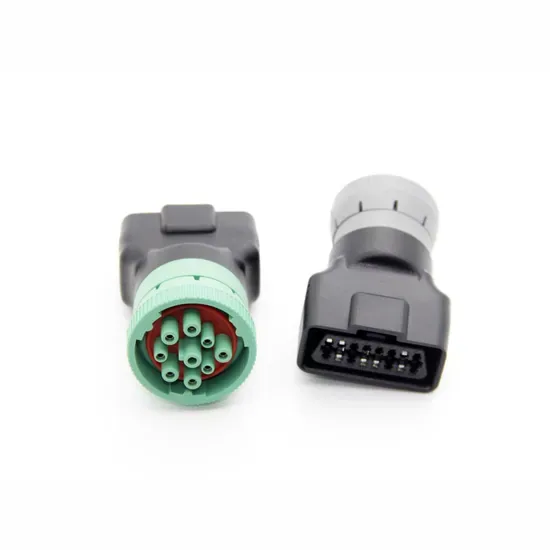 Тип 2 Зеленый 9pin J1939 Мужской на OBD2 Женский адаптер