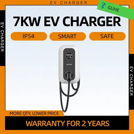 Гурье Оптовая CE CB UKCA COA Одобренный 32A 7kw APP WiFi RFID 4 Дюймовый ЖК-экран Настенный тип 2 Станция зарядки EV