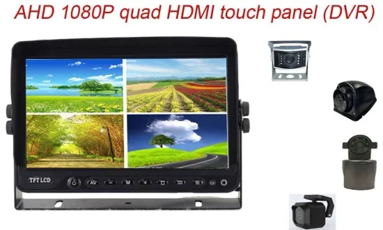 7/9/10.1inch Ahd Quad сенсорная панель для автомобиля HDMI LCD-монитор с DVR