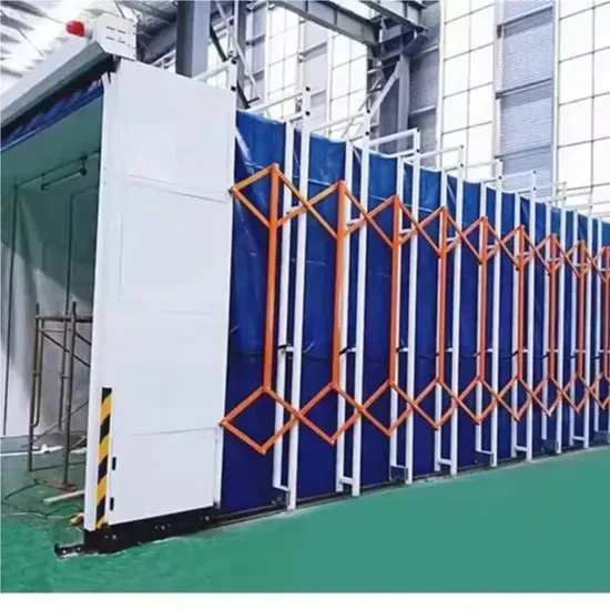 Инфракрасная нагревательная телескопическая камера для покраски 60°C Температура запекания 5.5kw Вентилятор для забора воздуха для отделки поверхности автобусов и грузовиков CE UK