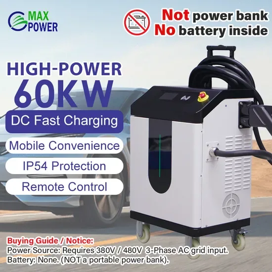 Оcpp CCS2 40kw 480V Переносная зарядная станция переменного тока для электромобилей Мобильный зарядный столб постоянного тока